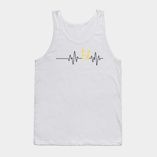 Exercise Bike Bodybuilder Heartbeat Tank Top by Art master